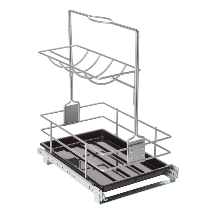 Knape and Vogt Frosted Nickel Base Cabinetry Pullout Organizer, 11
